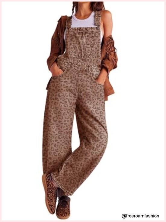 Denim - Y2K Baggy Barrel Jeans Overalls Wide Leg Denim Bib Overalls Jumpsuit Patchwork
